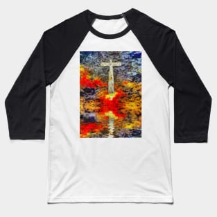 Surreal art. Cross above water surface Baseball T-Shirt